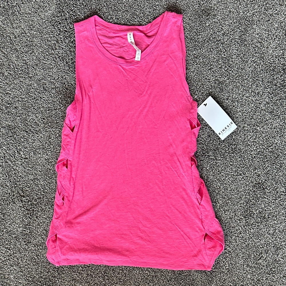 Kendall & Kylie Hot Pink Side-Tie Muscle Tank